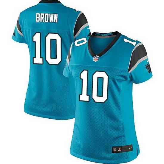 Nike Panthers #10 Philly Brown Blue Team Color Women Stitched NFL Jersey